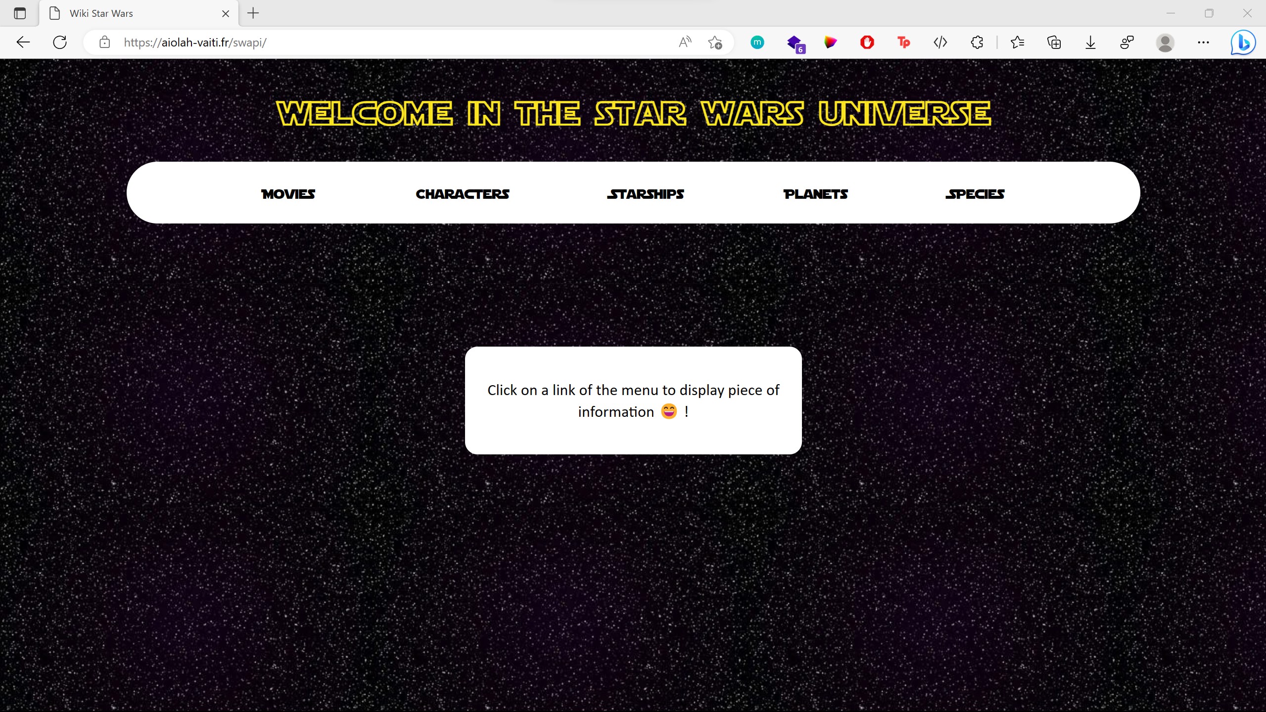 Application Star Wars