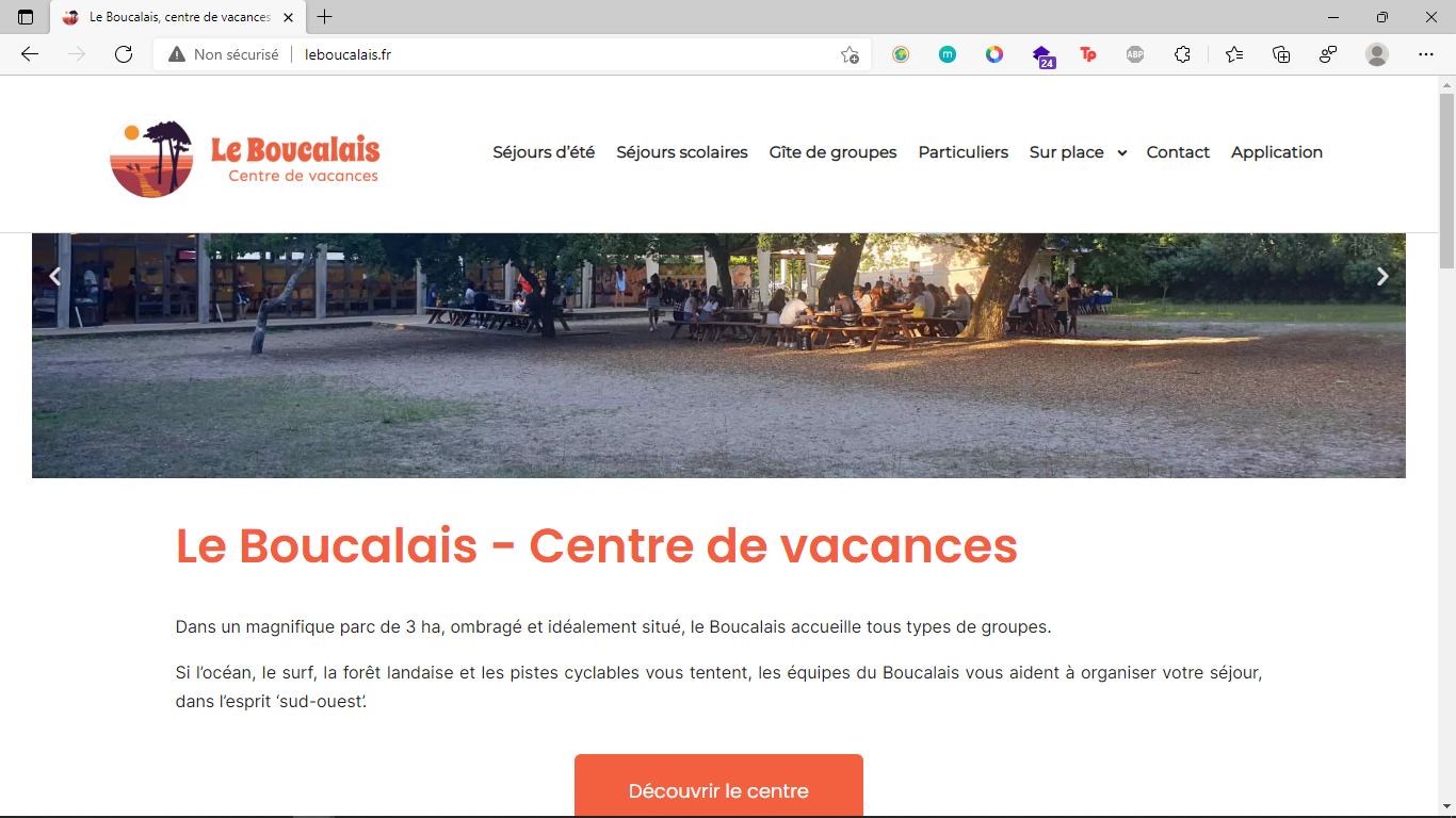 Capture d'écran du site du Boucalais