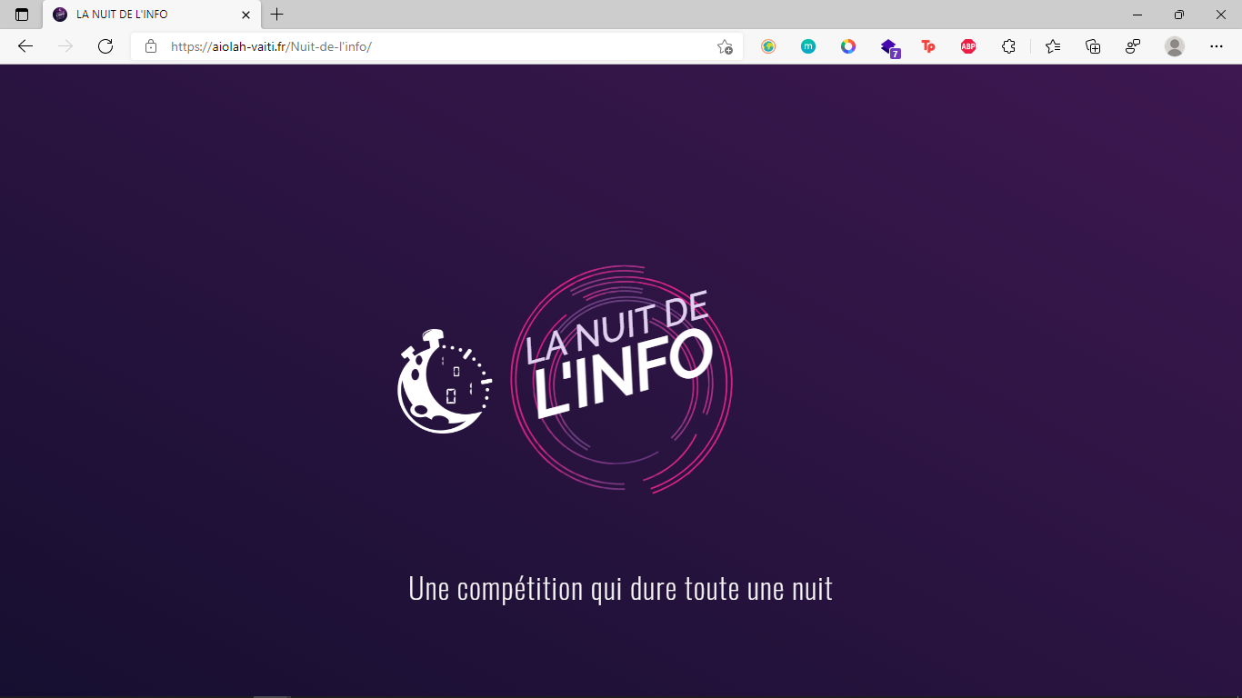 Capture d'écran du site de la Nuit de l'info